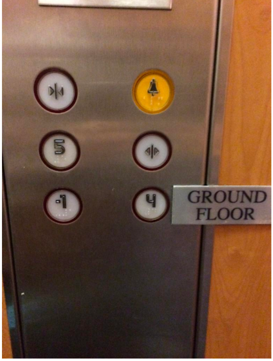 An image of an elevator button panel.
